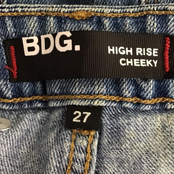 BDG High Rise Cheeky Distressed Studded Denim Shorts Size 27 - Picture 3 of 4